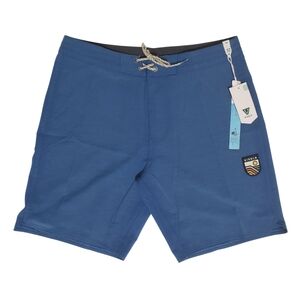 Vissla Solid Sets Boardshorts Men 32 Blue 18.5” Vacation NWT